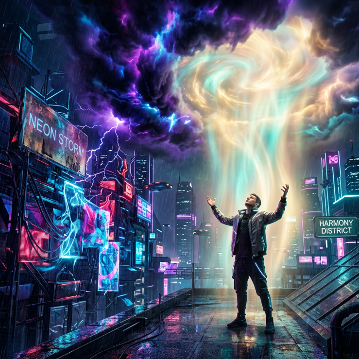 Calming cortisol storm into peaceful light